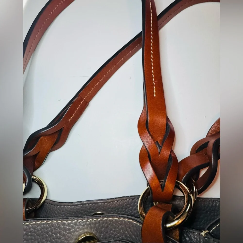 [Dooney & Bourke] Gray Pebble Grain Leather Barlow Satchel - Picture 13 of 13